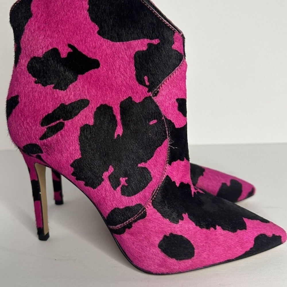 Jessica Simpson Vibrant Pink and Black Heeled Boots